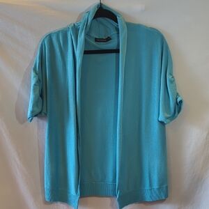 The Limited XS Aqua Open Front Short Sleeve Cardigan Stretchy